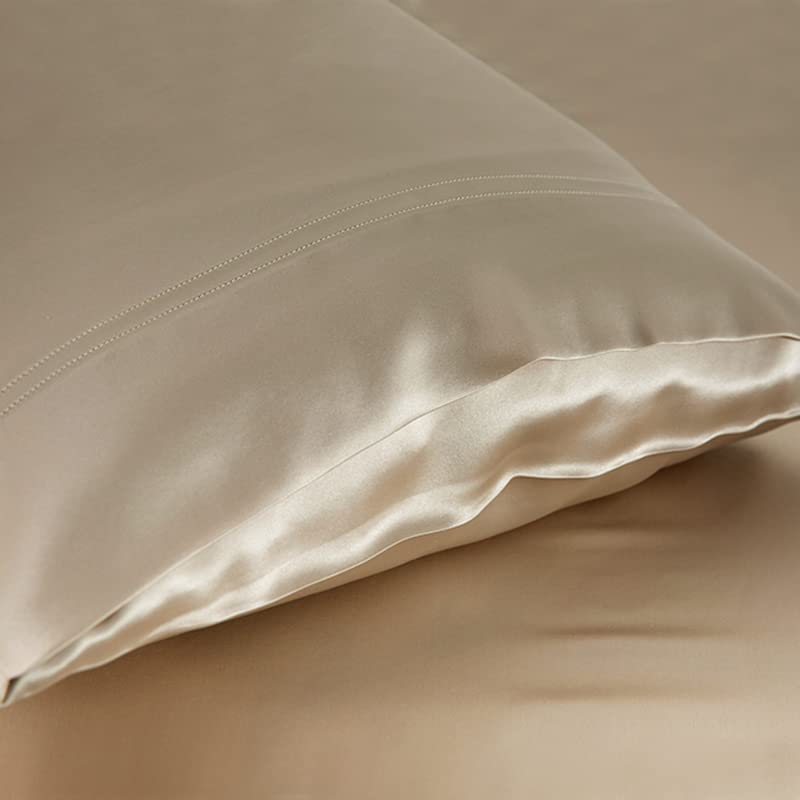 Valencia 22 Momme Mulberry Silk Pillowcase, Champagne Gold