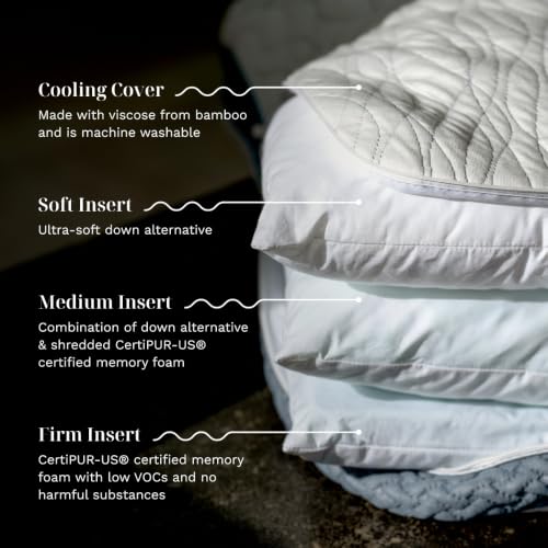 LUXOME LAYR Adjustable Memory Foam Pillow with Cooling Cover