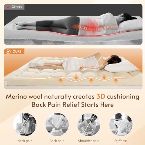 Deluxe 100% Wool Mattress Topper for Added Comfort