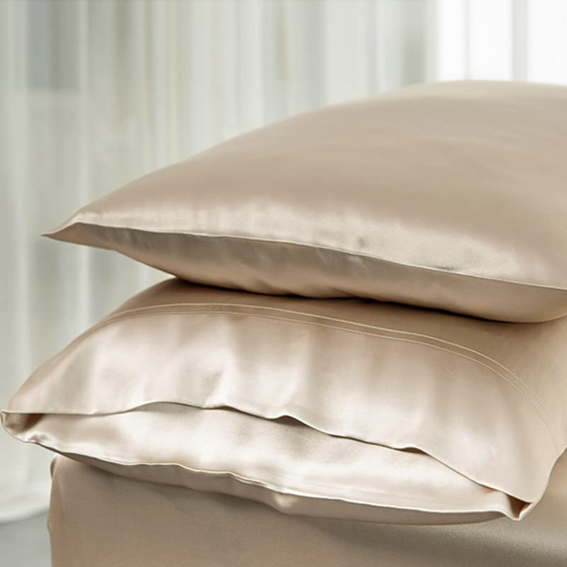 Valencia 22 Momme Mulberry Silk Pillowcase, Champagne Gold