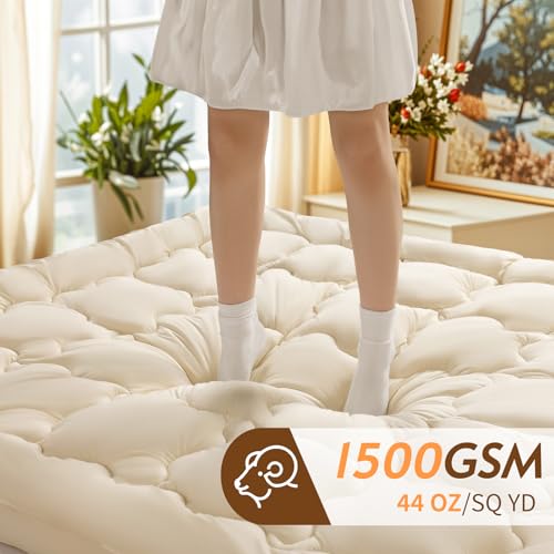 Deluxe 100% Wool Mattress Topper for Added Comfort