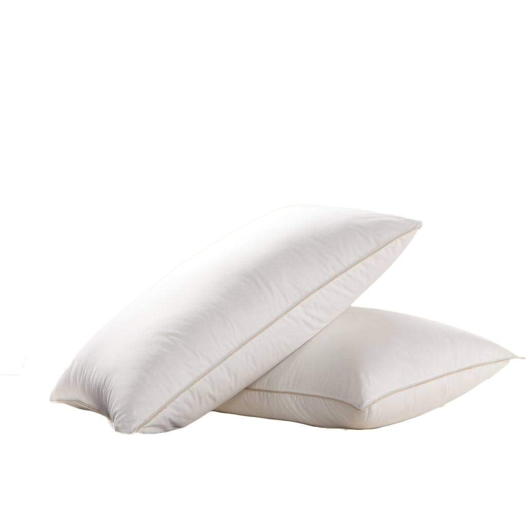 Firm Goose Down Queen Pillows, 250TC Egyptian Cotton, Set of 2