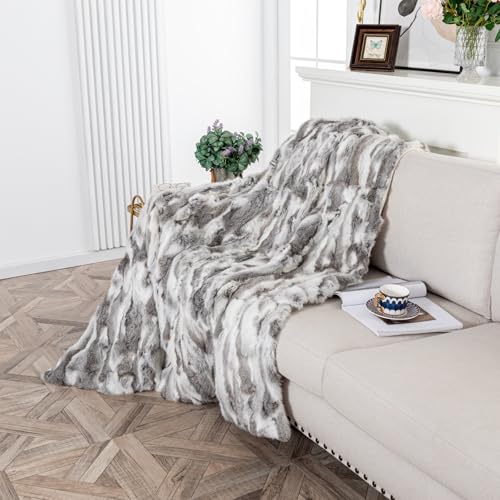 yingda1992 Real Fur Blanket for Cozy Home Decor