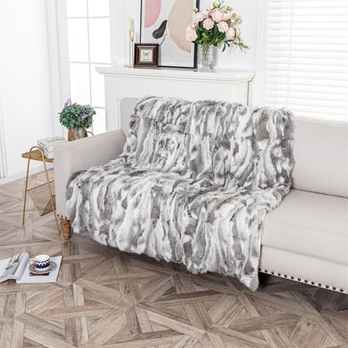 yingda1992 Real Fur Blanket for Cozy Home Decor