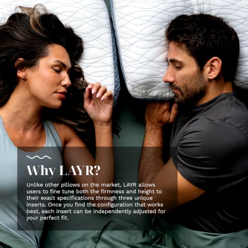 LUXOME LAYR Adjustable Memory Foam Pillow with Cooling Cover