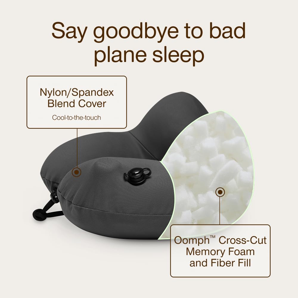 Coop Home Goods AirJustable Inflatable Travel Neck Pillow