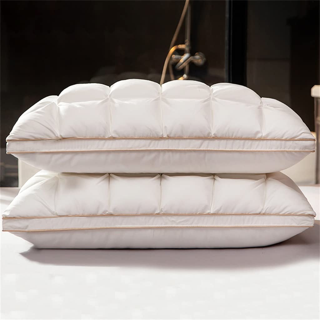 LIJSFGRX Natural Down Bed Pillow with Cotton Cover