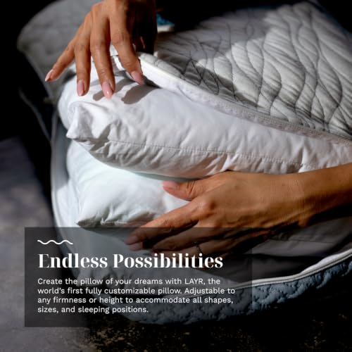 LUXOME LAYR Adjustable Memory Foam Pillow with Cooling Cover
