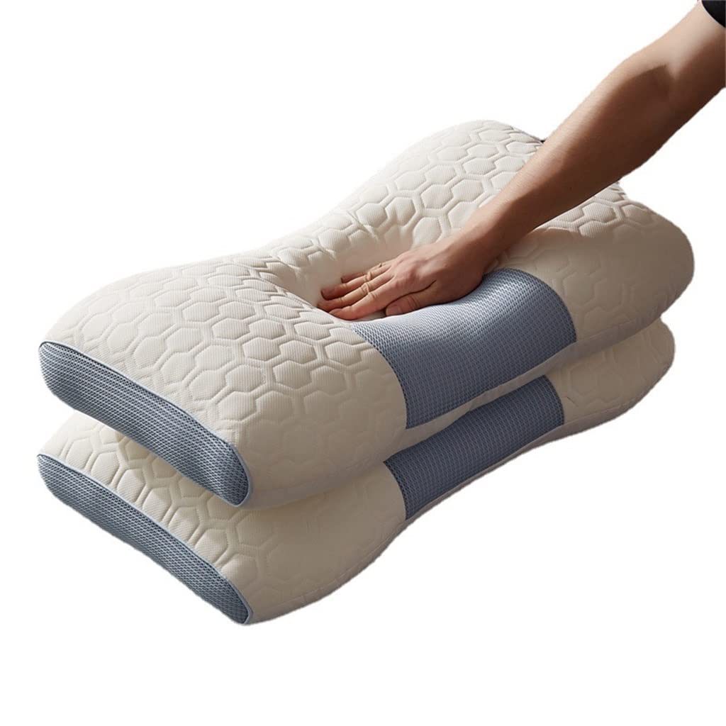 Low-Profile Fiber Latex Pillow with Soft Cotton Cover