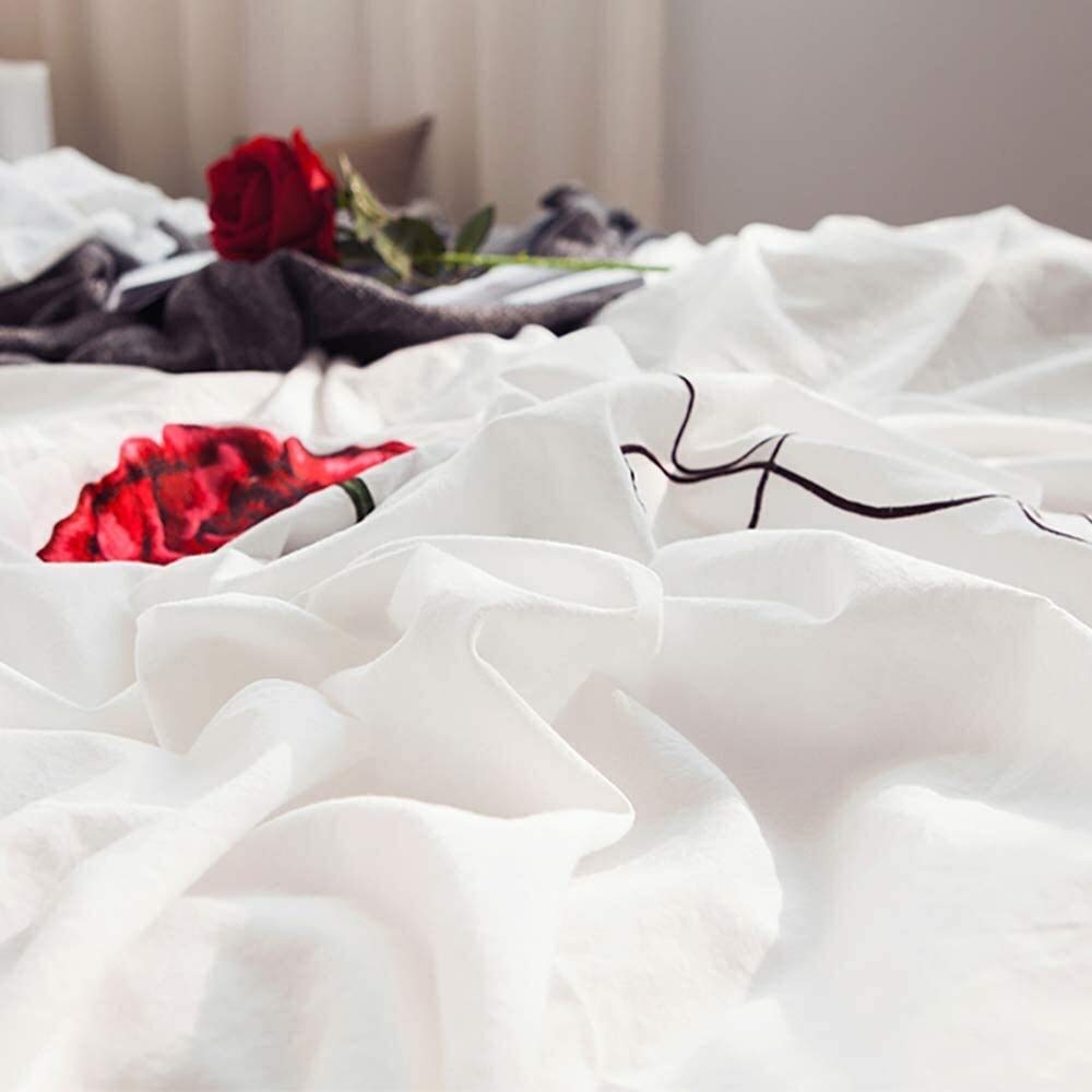 Soft Washed Linen Duvet Cover & Sheet Set, 4-Piece