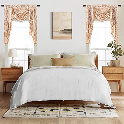NAPEARL European Jacquard Waterfall Swag Curtain Valance