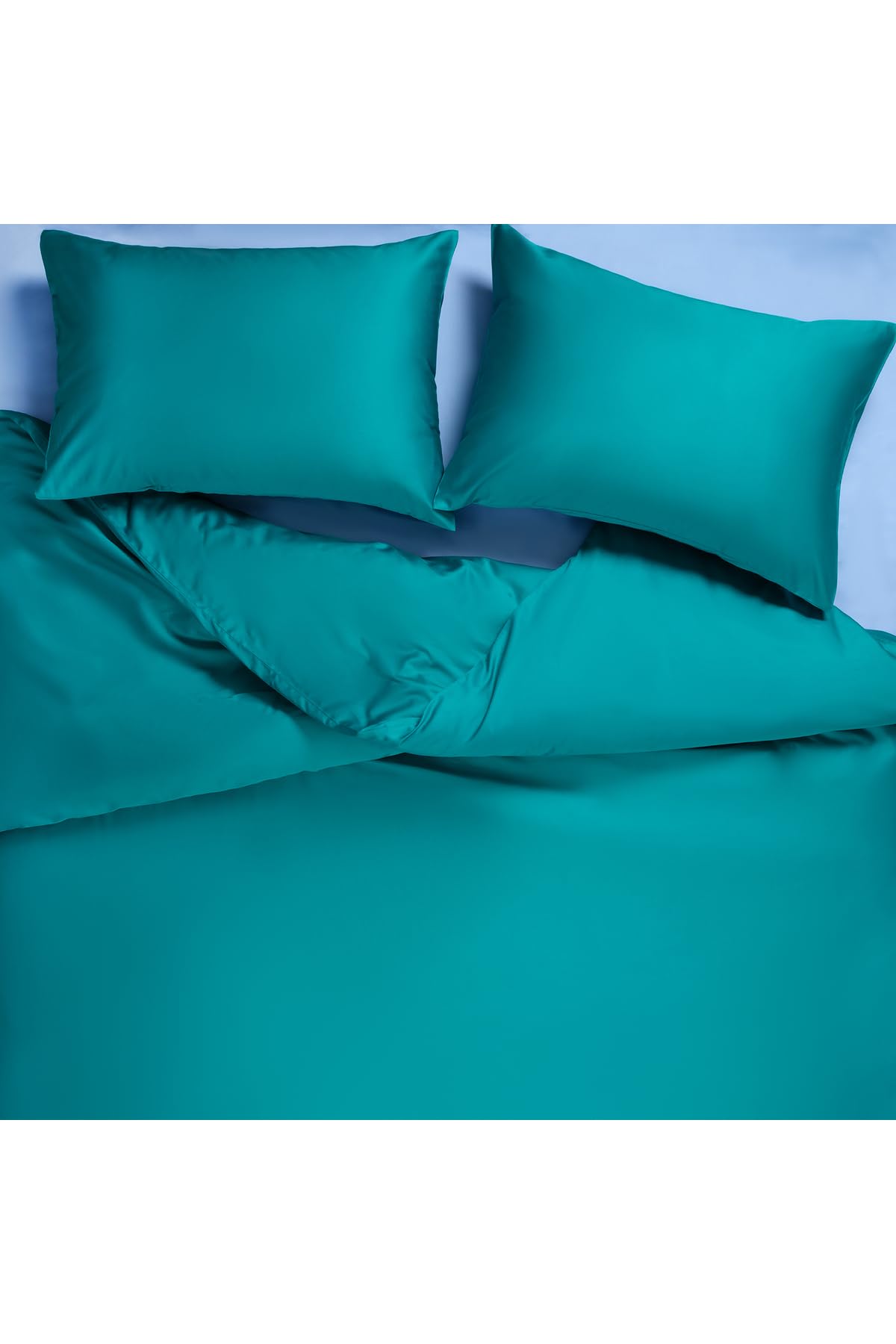 Dark Green 100% Cotton Sateen Pillowcases, Set of 2