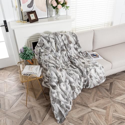 yingda1992 Real Fur Blanket for Cozy Home Decor
