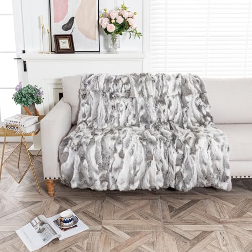 yingda1992 Real Fur Blanket for Cozy Home Decor