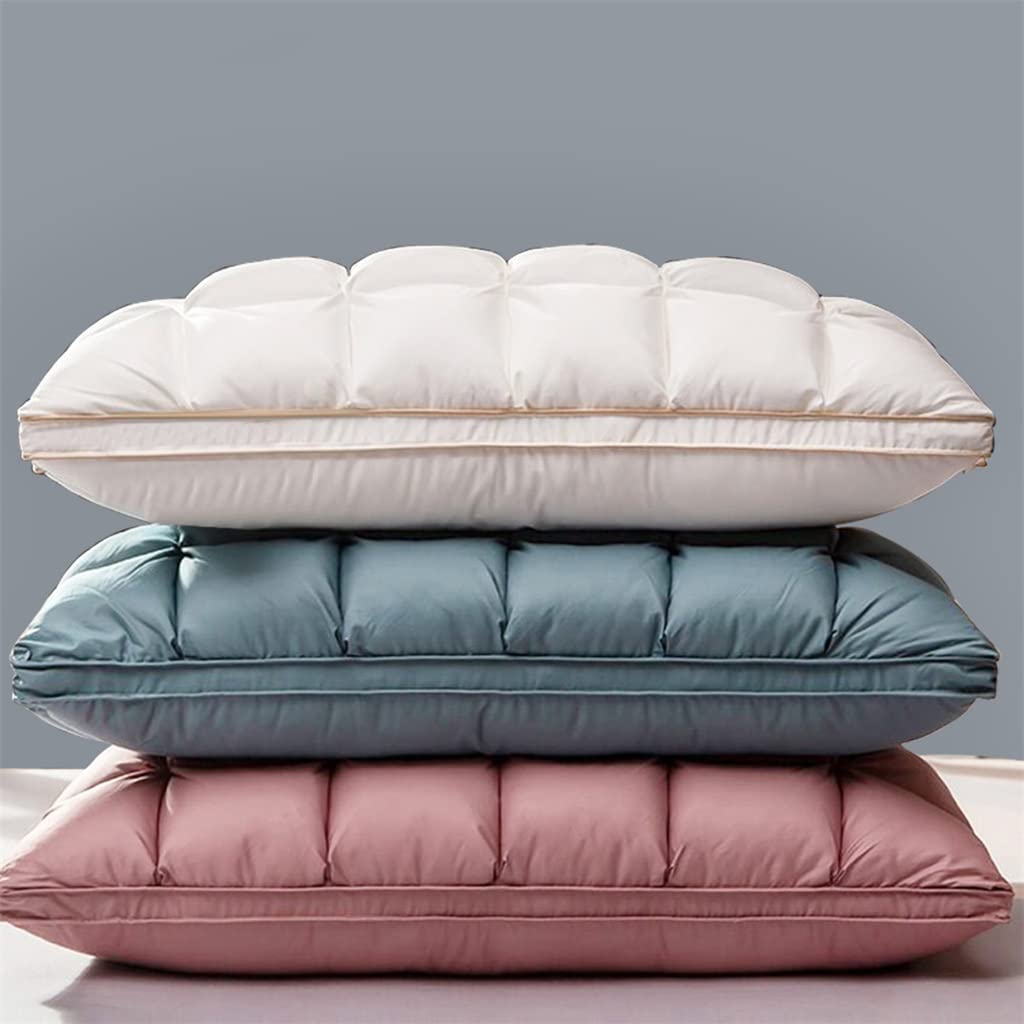 LIJSFGRX Natural Down Bed Pillow with Cotton Cover