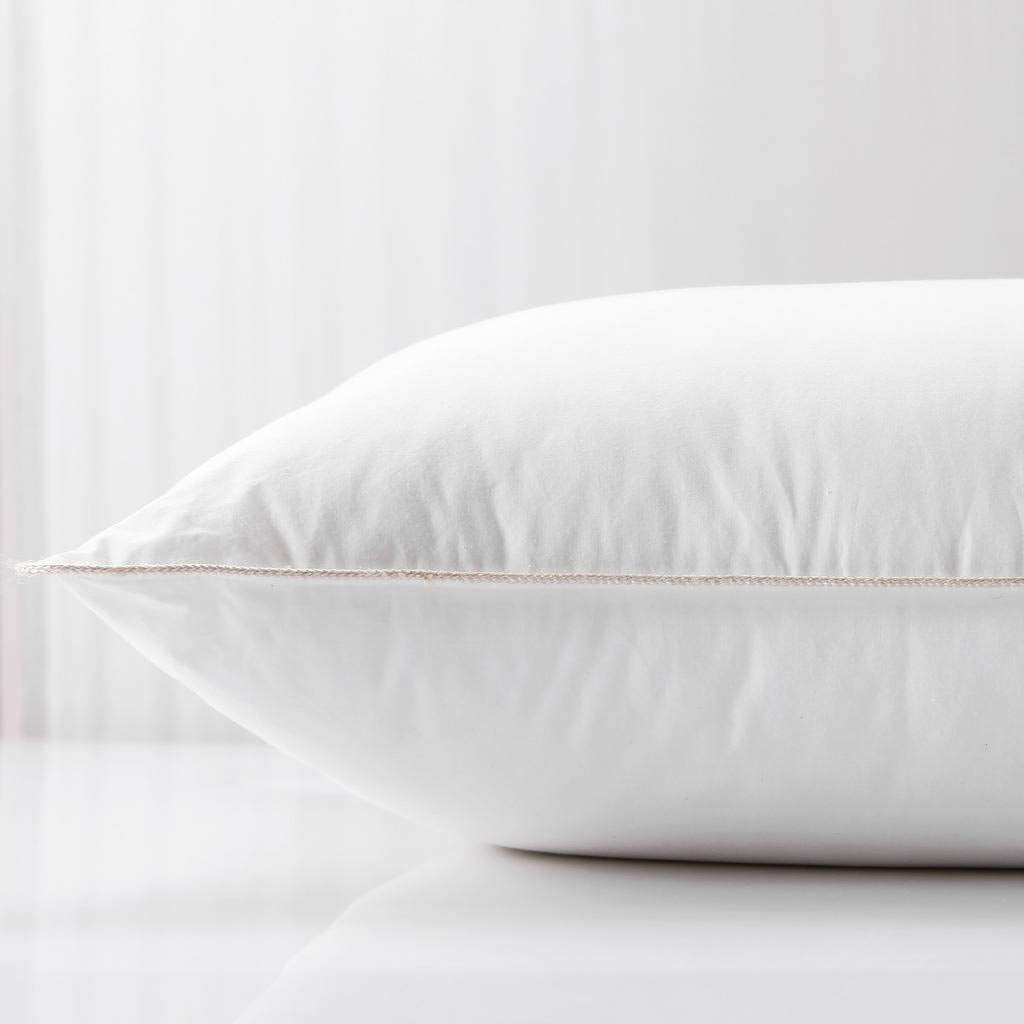 Firm Goose Down Queen Pillows, 250TC Egyptian Cotton, Set of 2