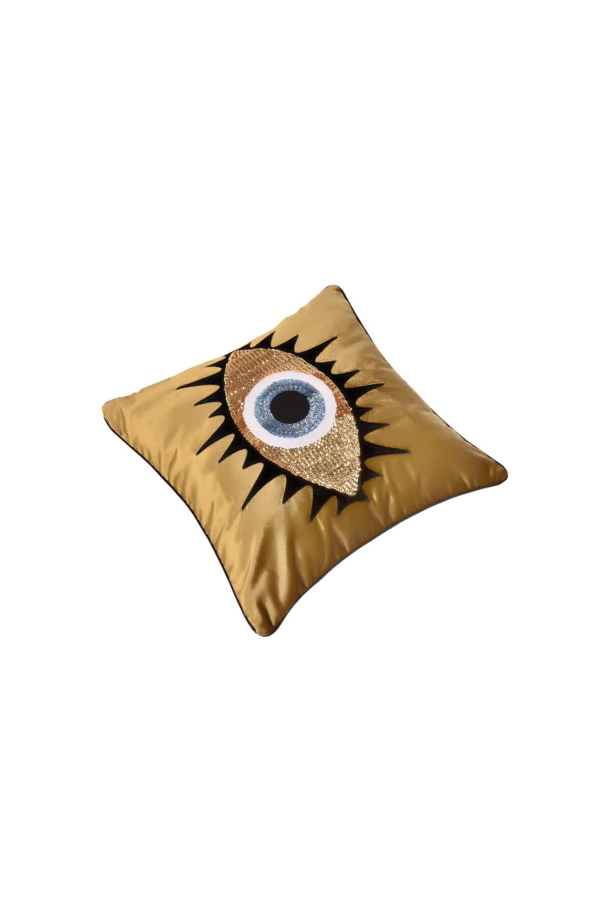SODEF Mustard Velvet Evil Eye Pillow Covers, Set of 2