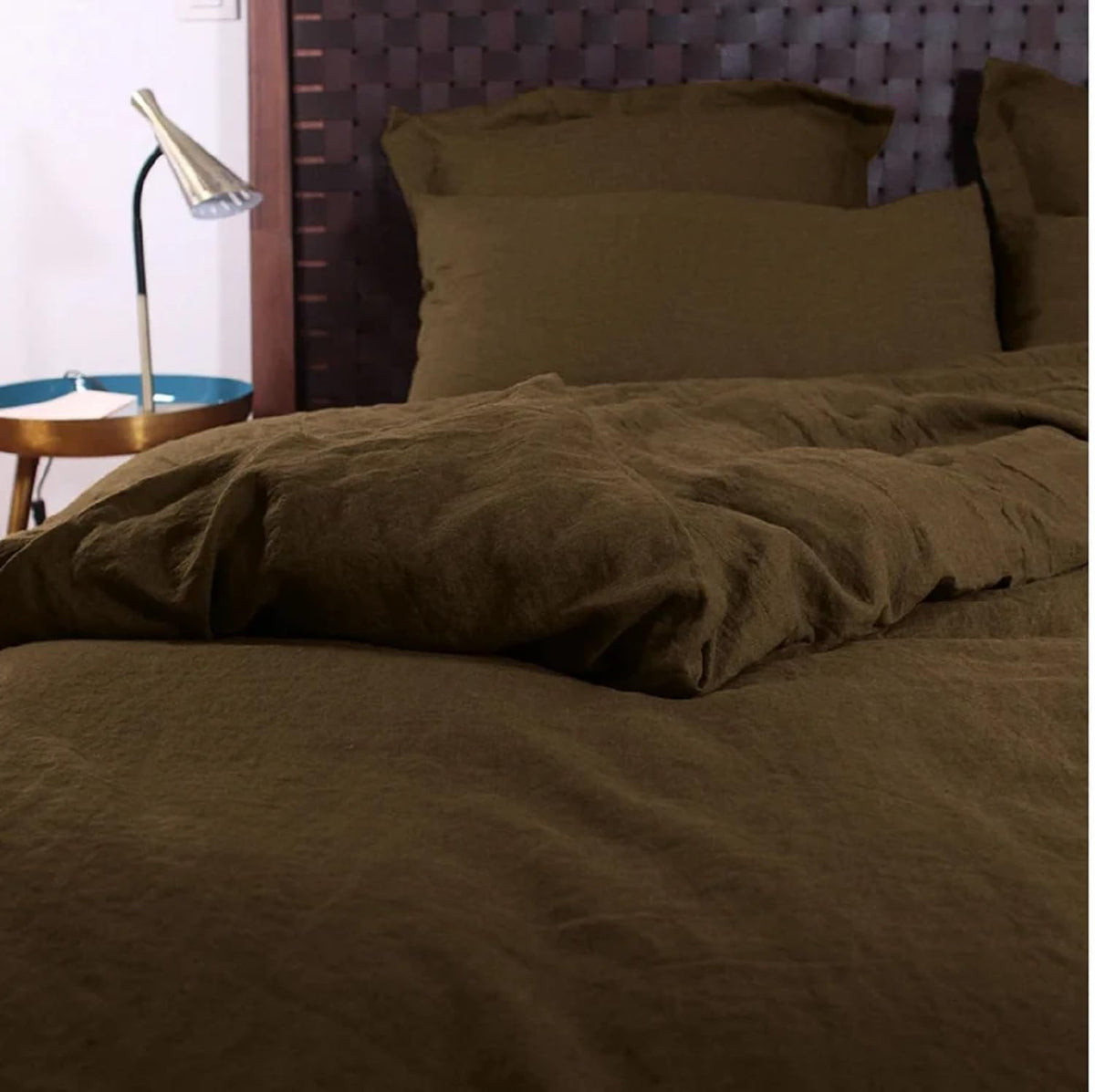 Magic Bedding Coffee Washed Cotton Reversible Duvet Cover Set