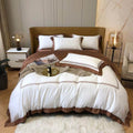 1000TC Embroidered Queen Duvet Cover Set, 4-Piece
