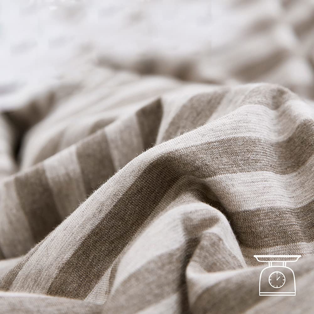 Soft Jersey Knit Cotton Queen Duvet Cover Set, 4-Piece