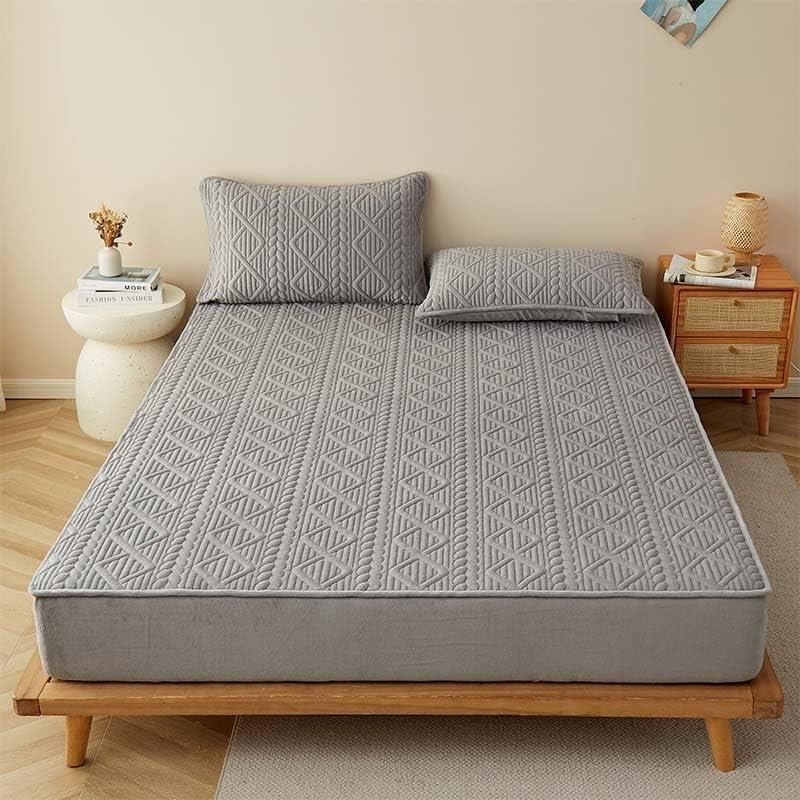 Premium Quilted Microfiber Mattress Pad with Plush Warmth
