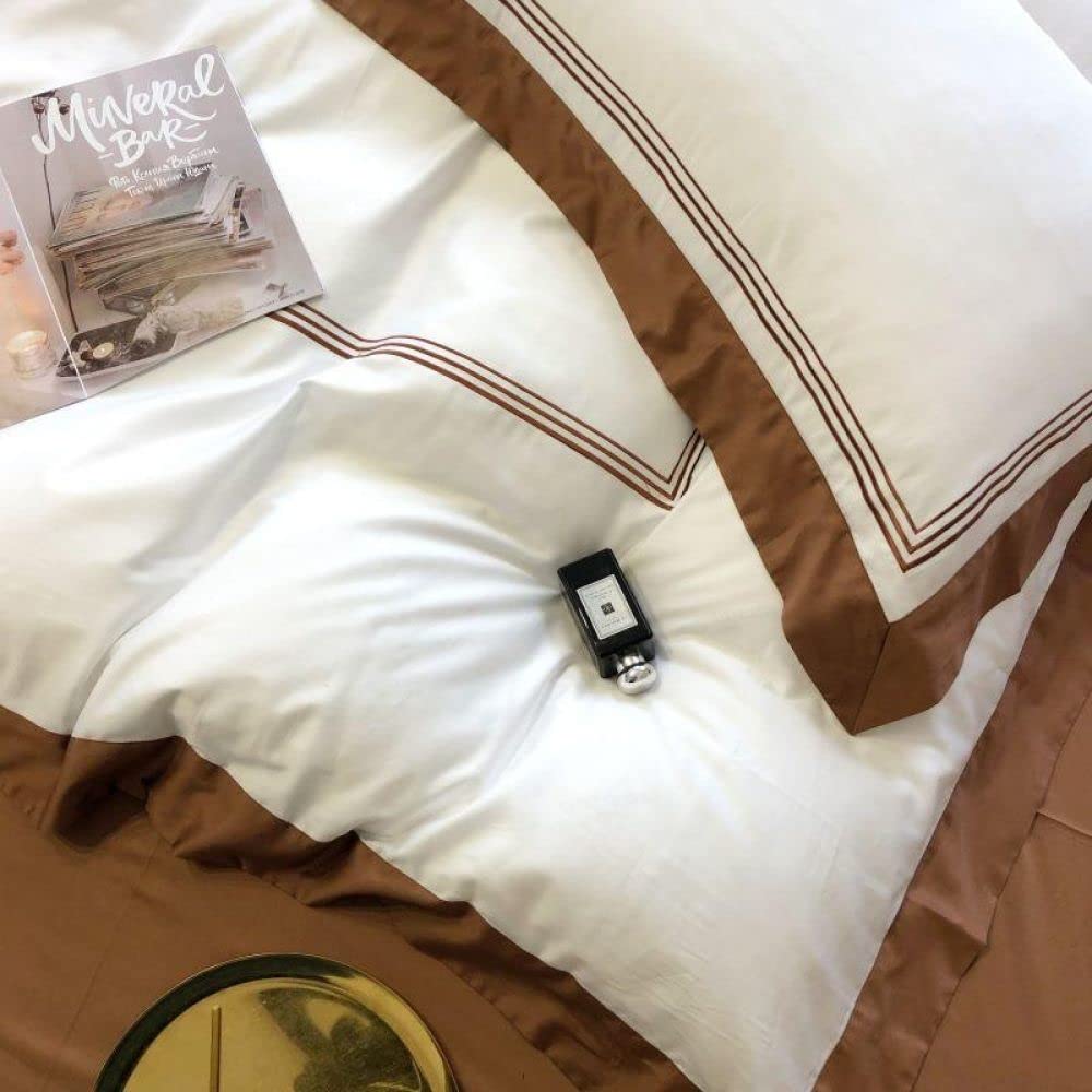1000TC Embroidered Queen Duvet Cover Set, 4-Piece