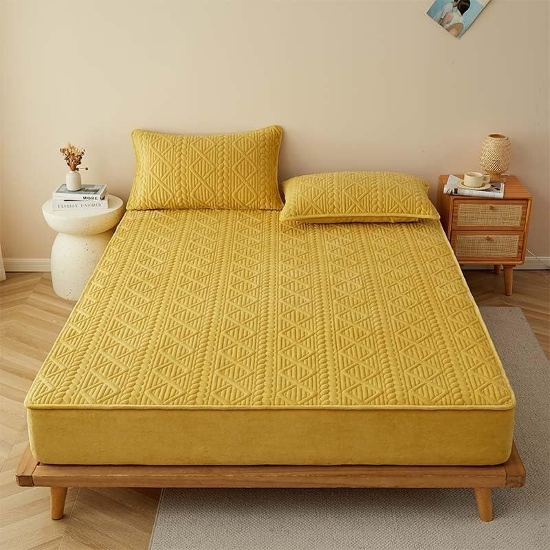 Premium Quilted Microfiber Mattress Pad with Plush Warmth
