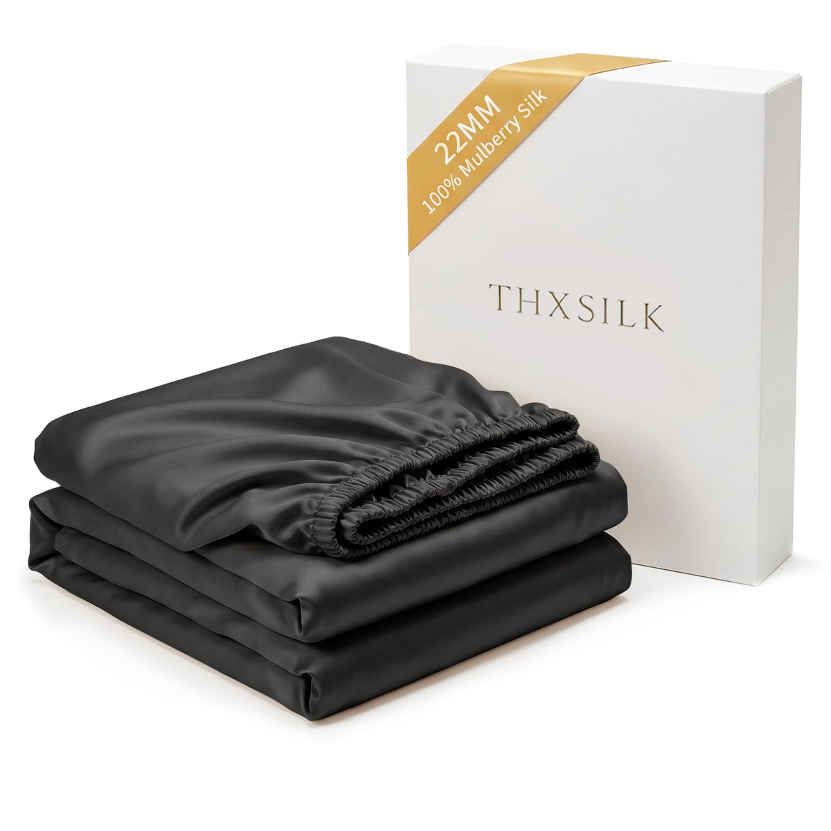 THXSILK 22 Momme Mulberry Silk Fitted Sheet, 16" Deep Pocket