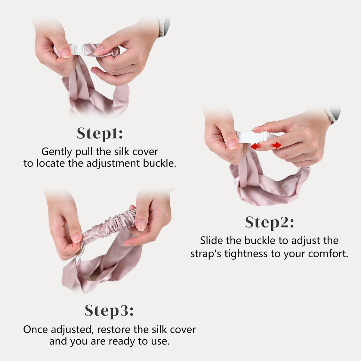 ZIMASILK Adjustable Mulberry Silk Elastic Headband