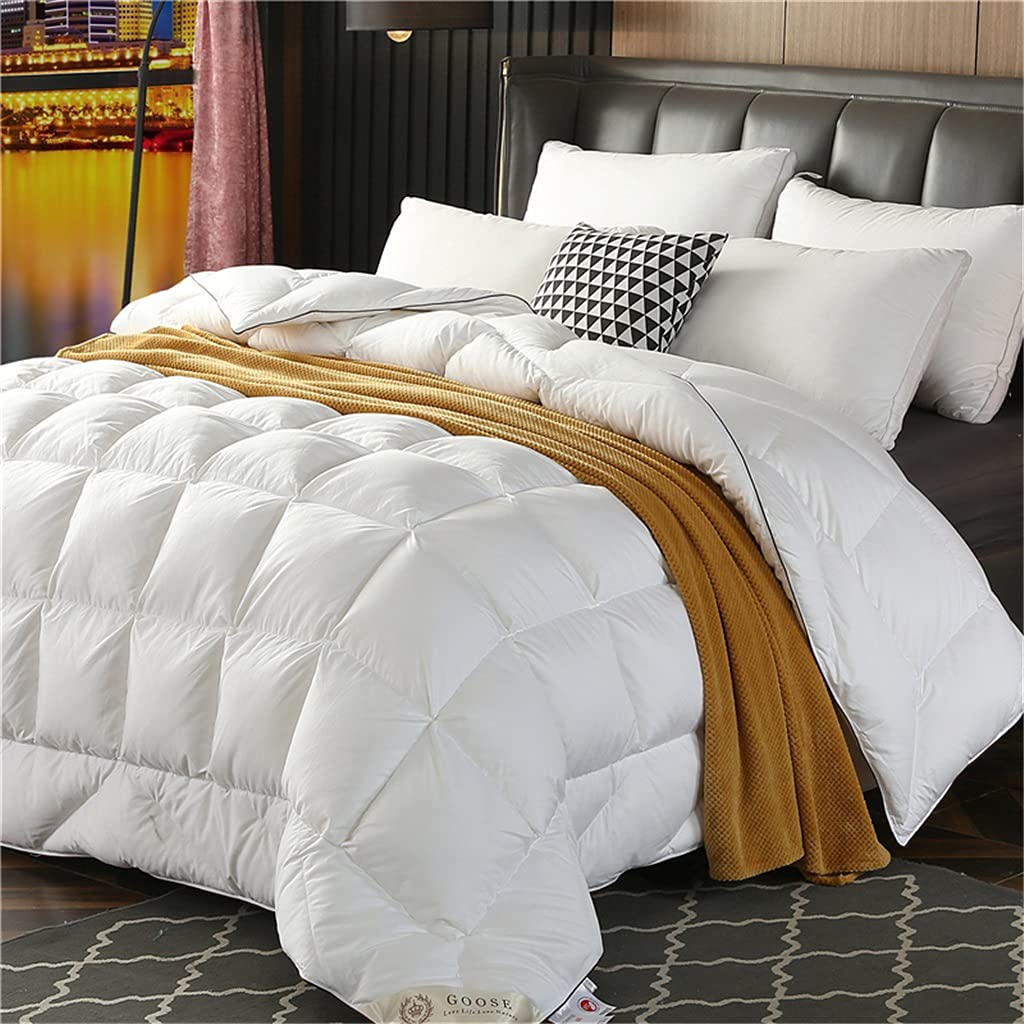 NVEIRGH White Goose Down Winter Comforter with Cotton Shell