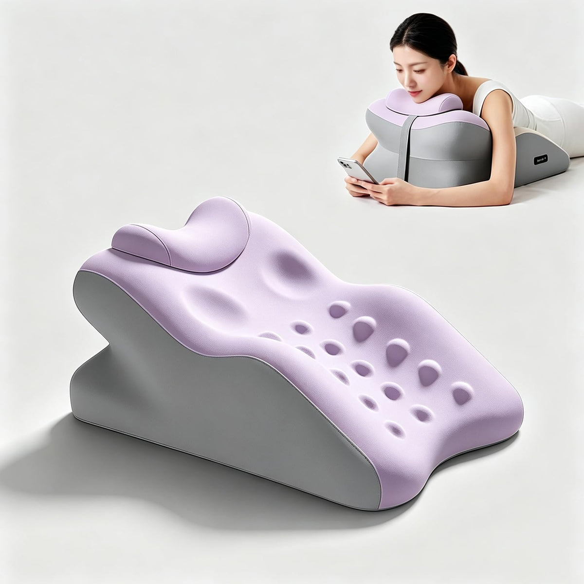 ZLGONRL Ergonomic Face-Down Memory Foam Wedge Pillow