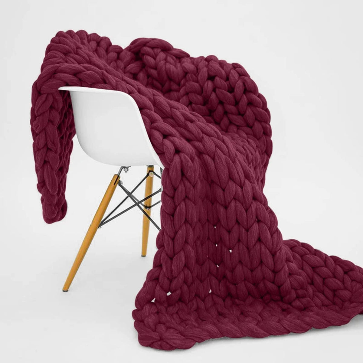 ZDJZMGZ Handmade Chenille Chunky Knit Throw, 120 x 150 cm