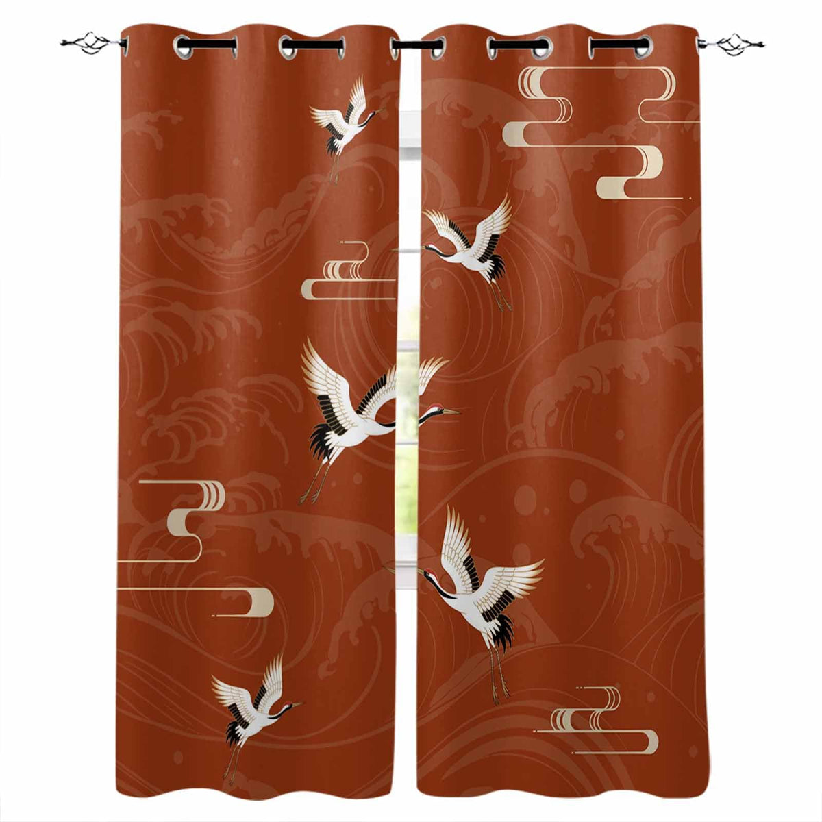 nqOlkjepod Vintage Japanese Crane & Ocean Wave Design