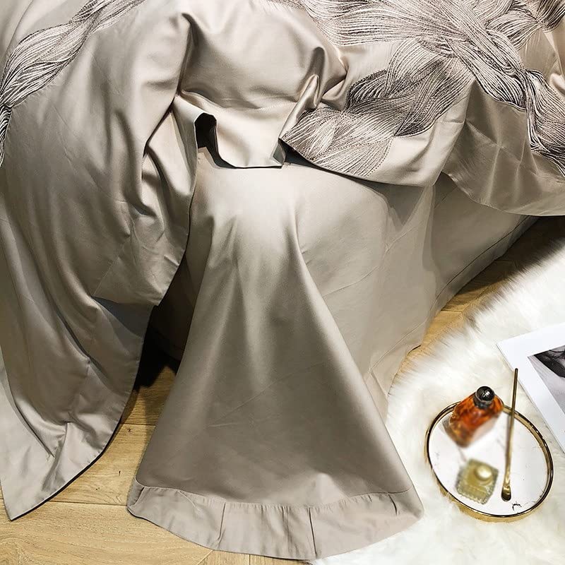 800 TC Egyptian Cotton Embroidered King Duvet Set, 4-Piece