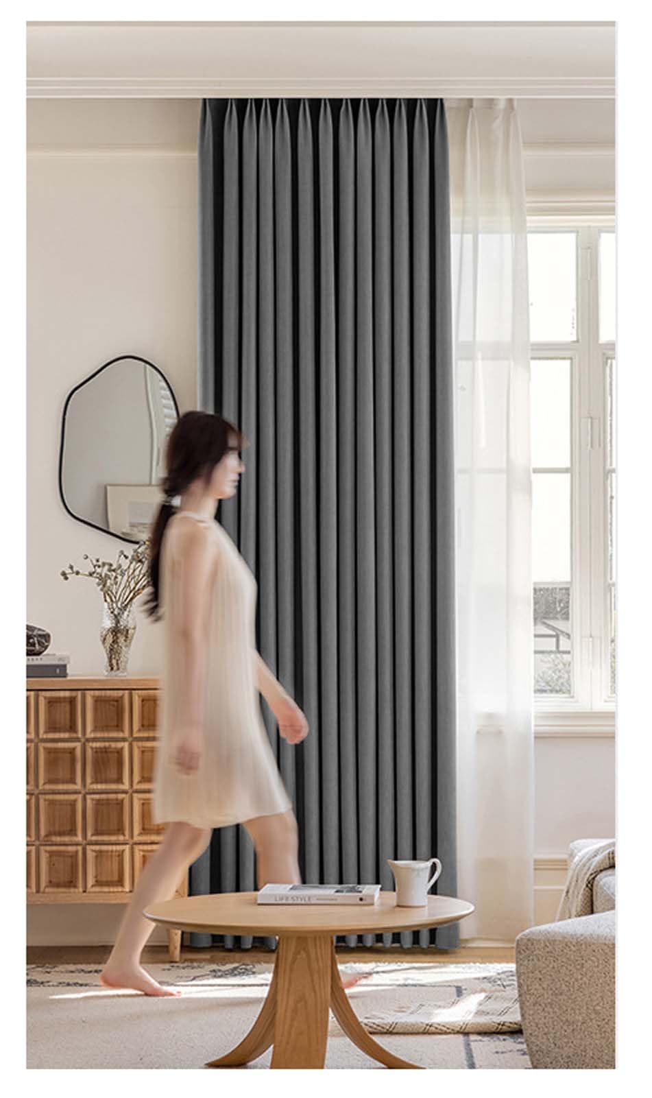 YSUEFIJO Thermal Blackout Grommet Curtains, Set of 2