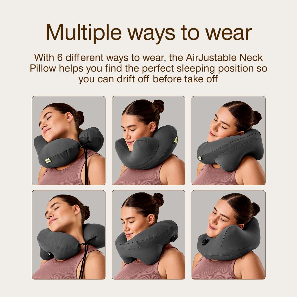 Coop Home Goods AirJustable Inflatable Travel Neck Pillow