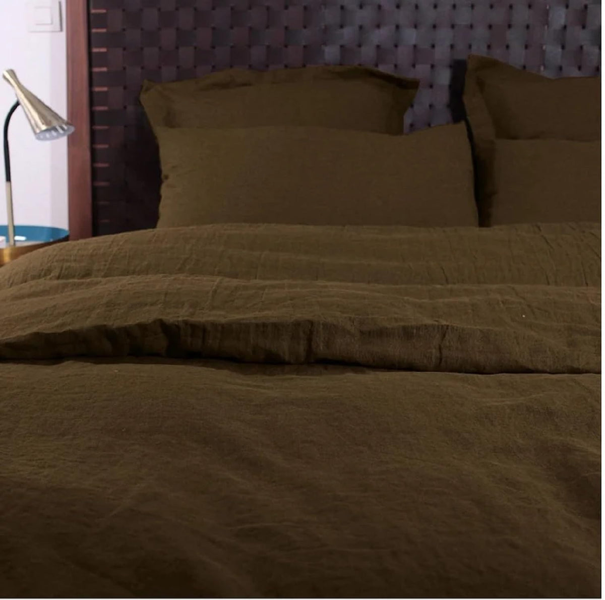 Magic Bedding Coffee Washed Cotton Reversible Duvet Cover Set