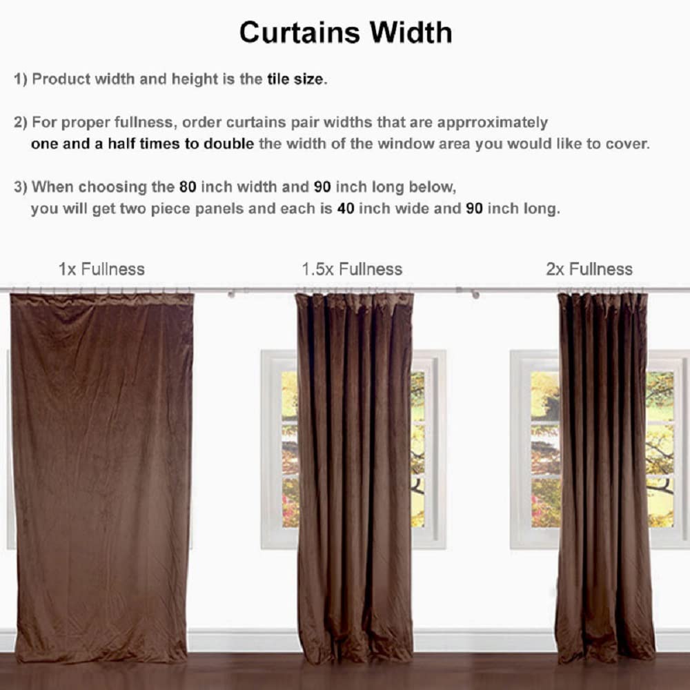 XINDAR Gold Double-Layer Blackout & Lace Curtains, Set of 2