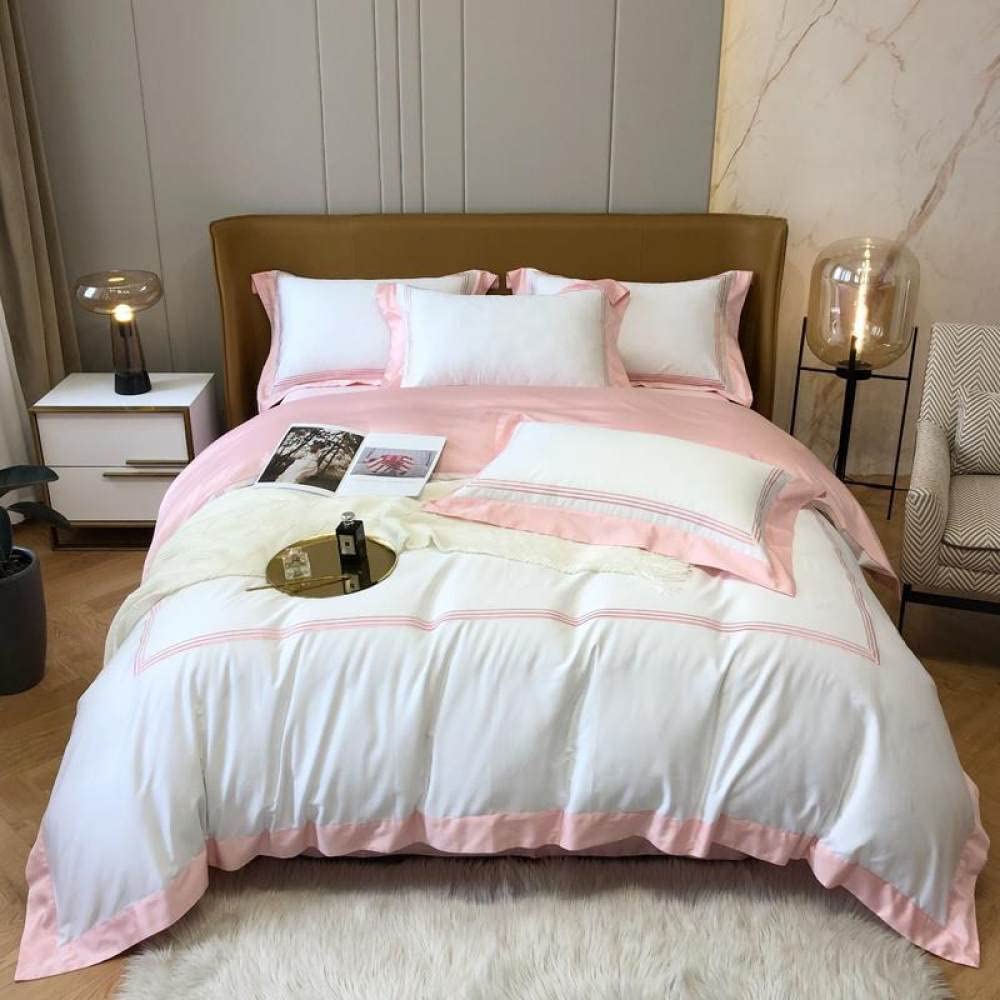 1000TC Embroidered Queen Duvet Cover Set, 4-Piece