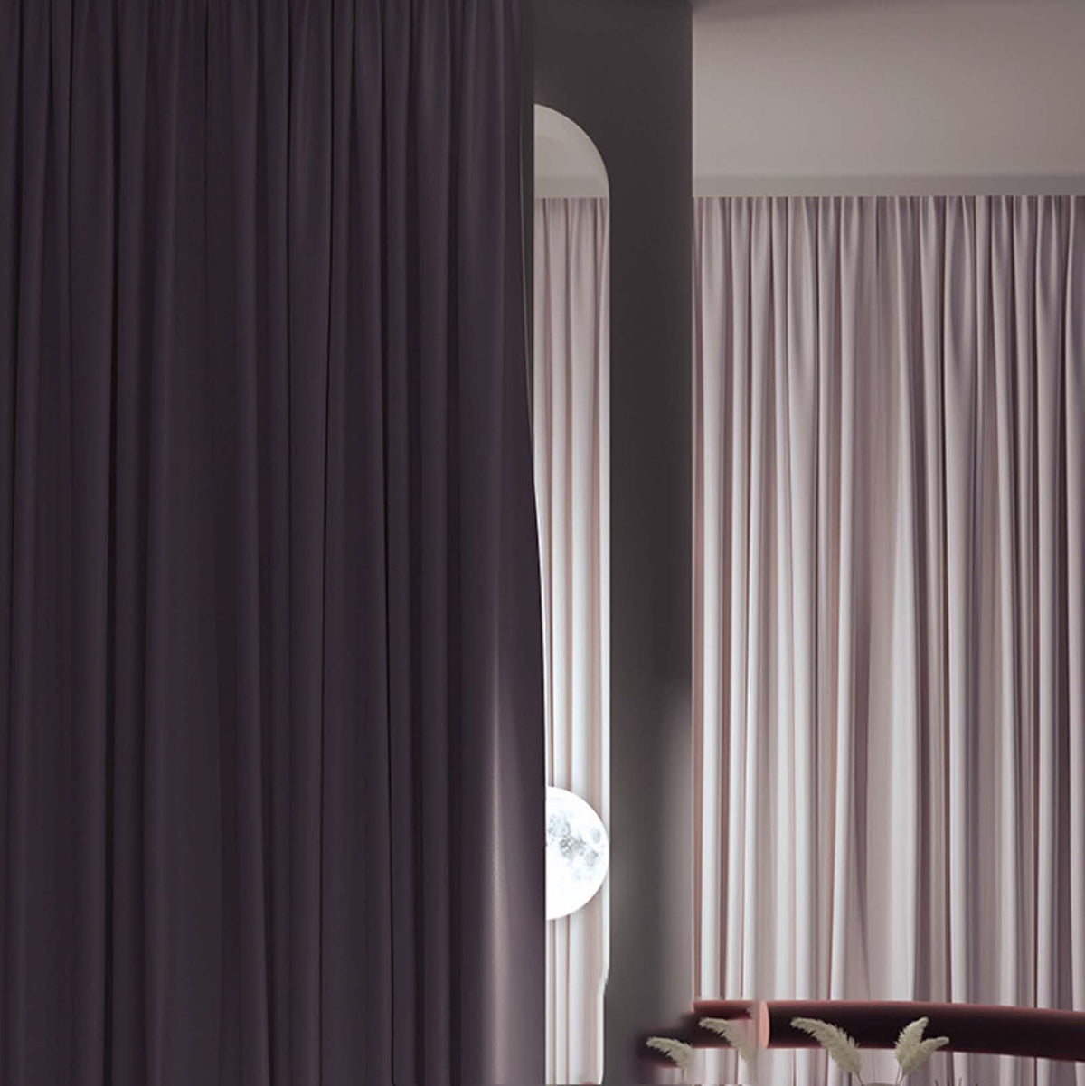 YSUEFIJO Thermal Blackout Grommet Curtains, Set of 2