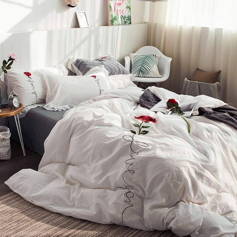 Soft Washed Linen Duvet Cover & Sheet Set, 4-Piece
