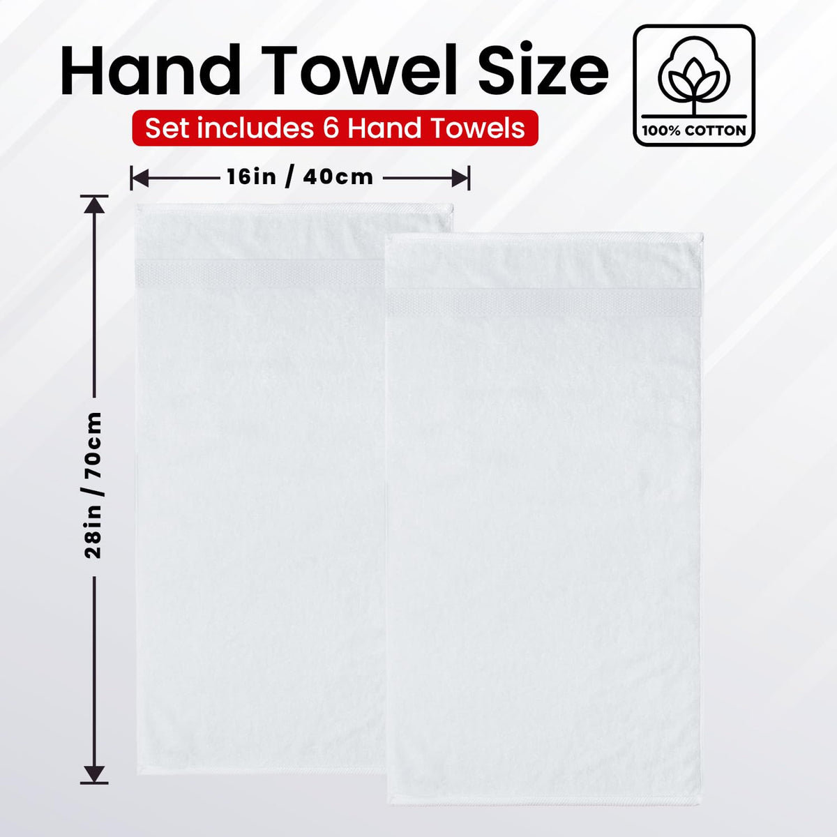 Infinitee Xclusives Ring-Spun Cotton Hand Towels, Set of 6