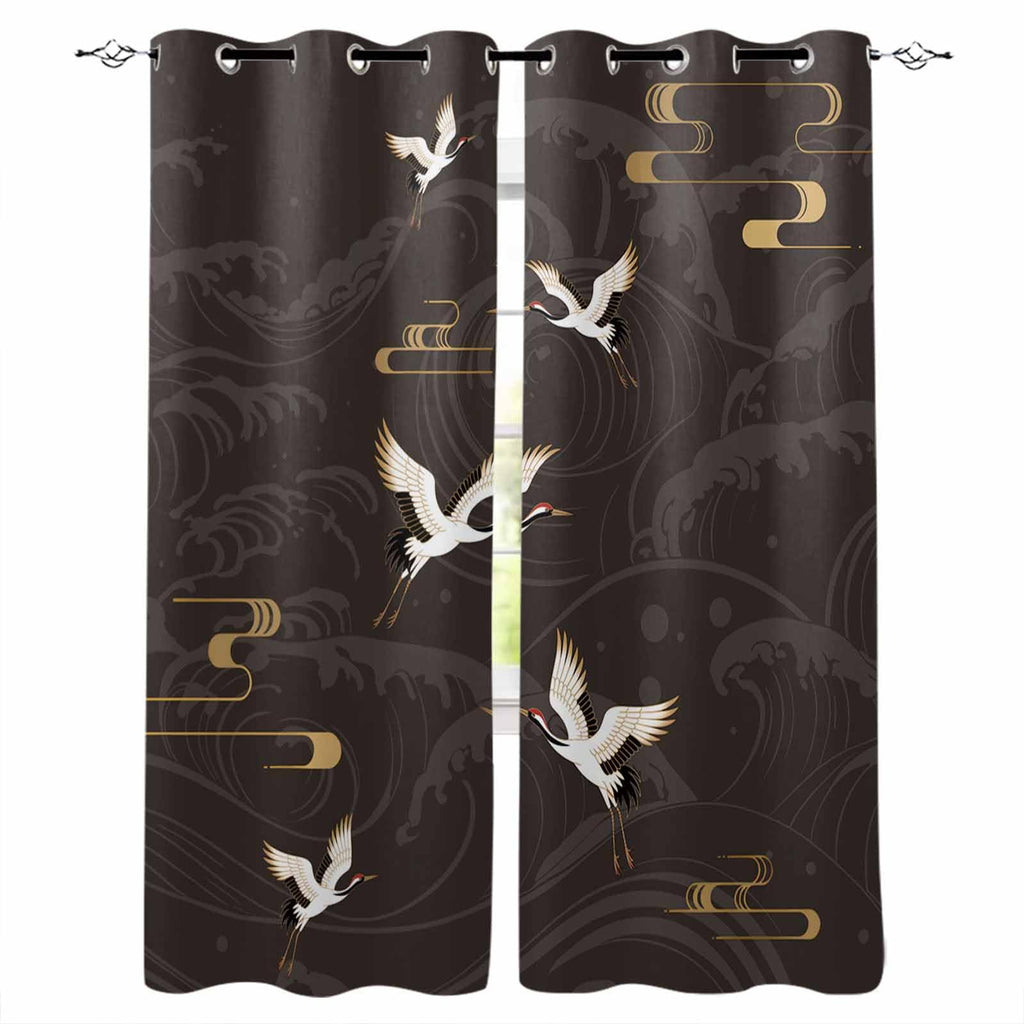 nqOlkjepod Vintage Japanese Crane & Ocean Wave Design