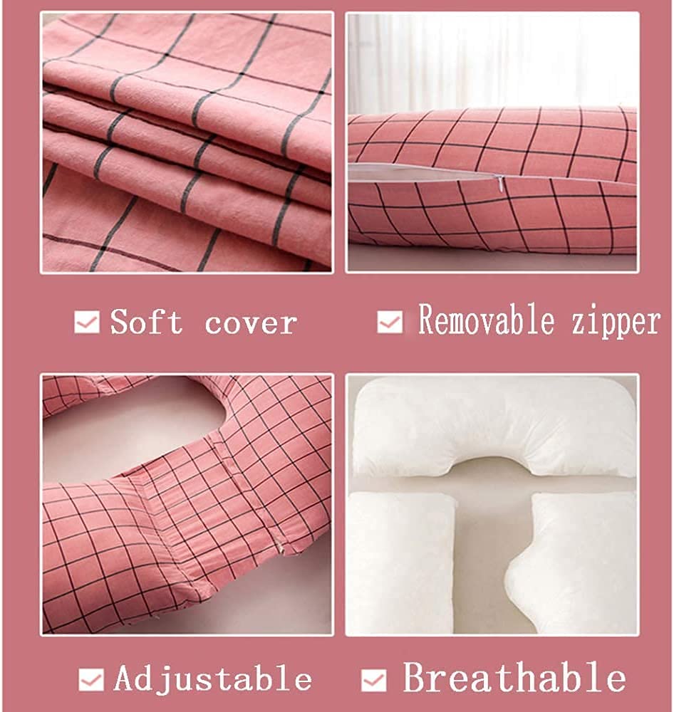 U-Shaped Full Body Pregnancy Pillow with Washable Cover