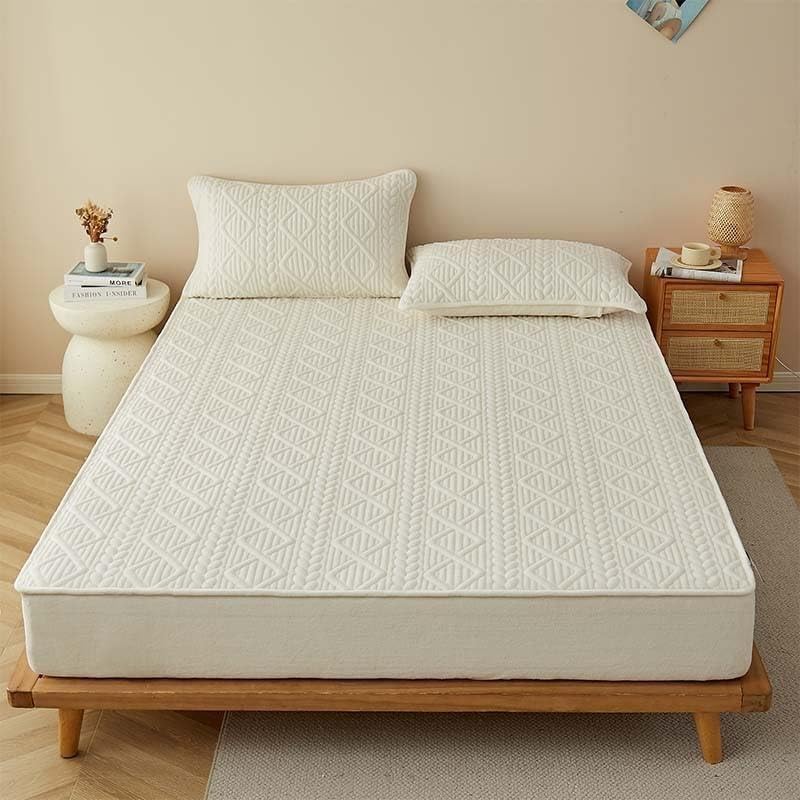 Premium Quilted Microfiber Mattress Pad with Plush Warmth