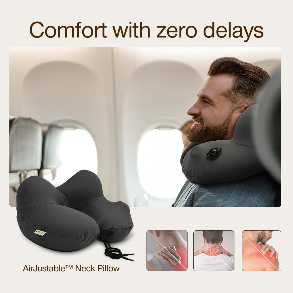 Coop Home Goods AirJustable Inflatable Travel Neck Pillow