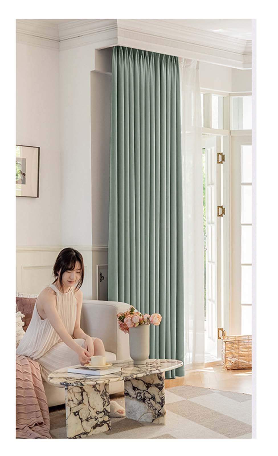YSUEFIJO Thermal Blackout Grommet Curtains, Set of 2