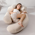 U-Shaped Full-Length Maternity Pillow with Velvet Cover