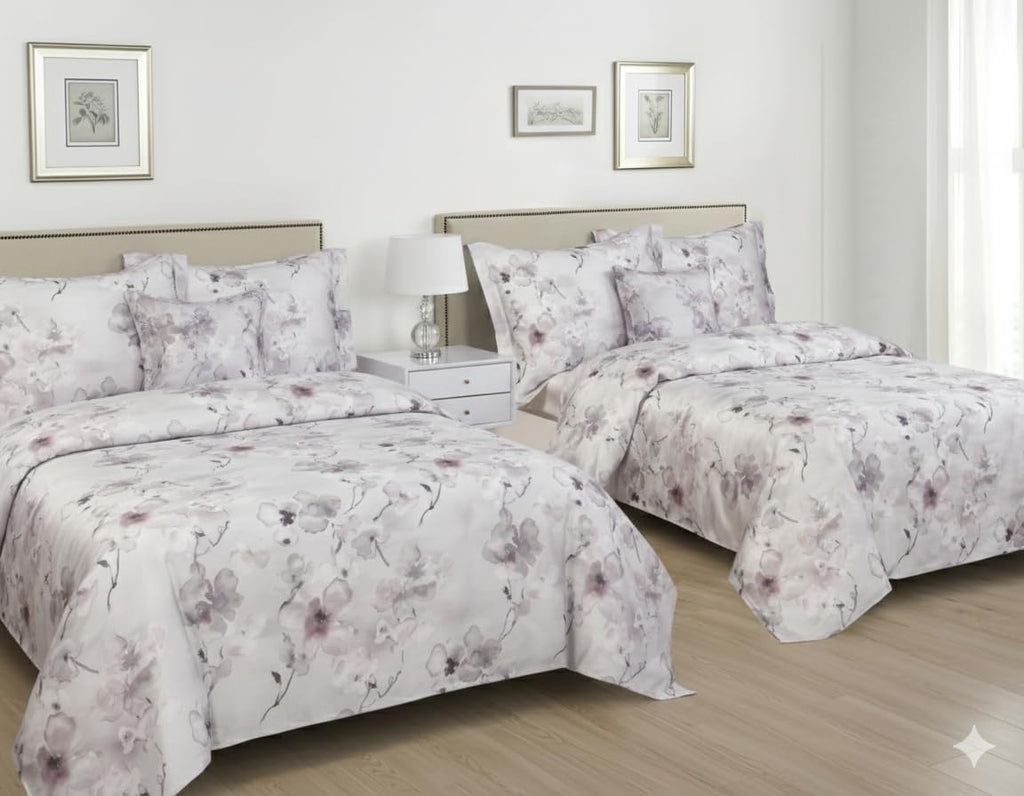 Violet Linen Orchid Cotton Sateen Full Duvet Set, 8-Piece