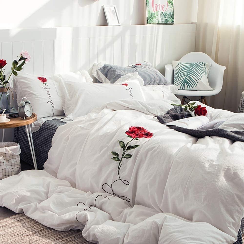 Soft Washed Linen Duvet Cover & Sheet Set, 4-Piece